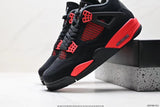 Tenis Jordan 4 Retro Negro Rojo.
