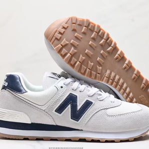 Tenis New Balance 574 Blanco Azul.