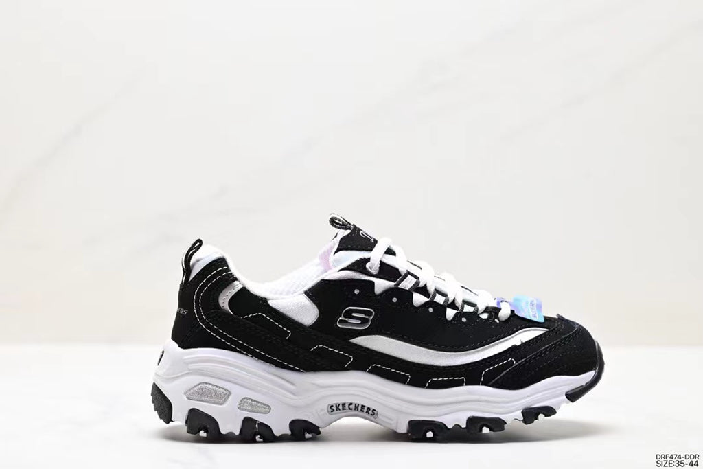 Tenis Skechers Negro Blanco.