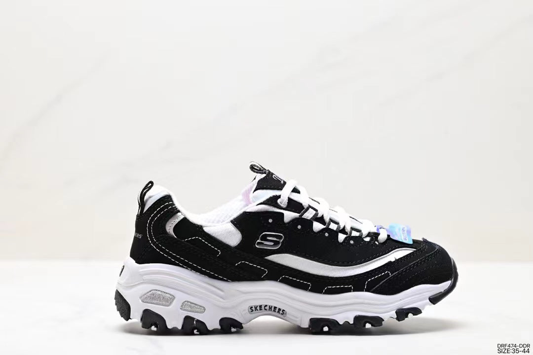 Tenis Skechers Negro Blanco.