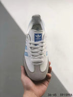 Tenis Samba Blaco Azul Cielo.