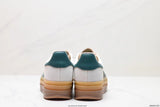 Tenis Gazelle Bold Blanco verde Plataforma.