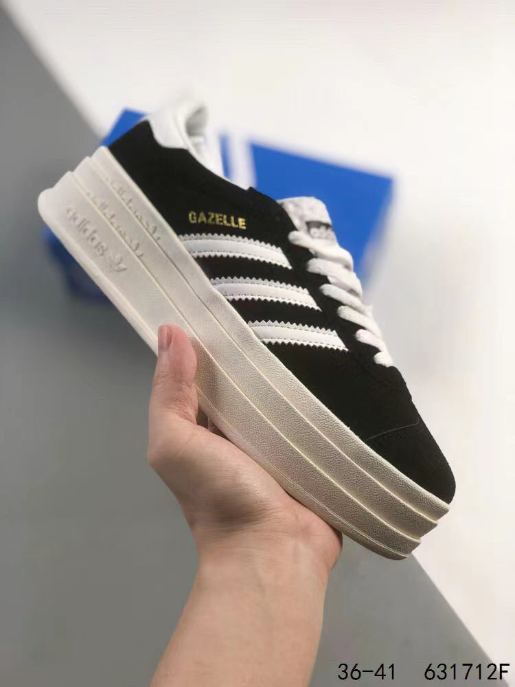 Tenis Gazelle Bold Negro Plataforma.