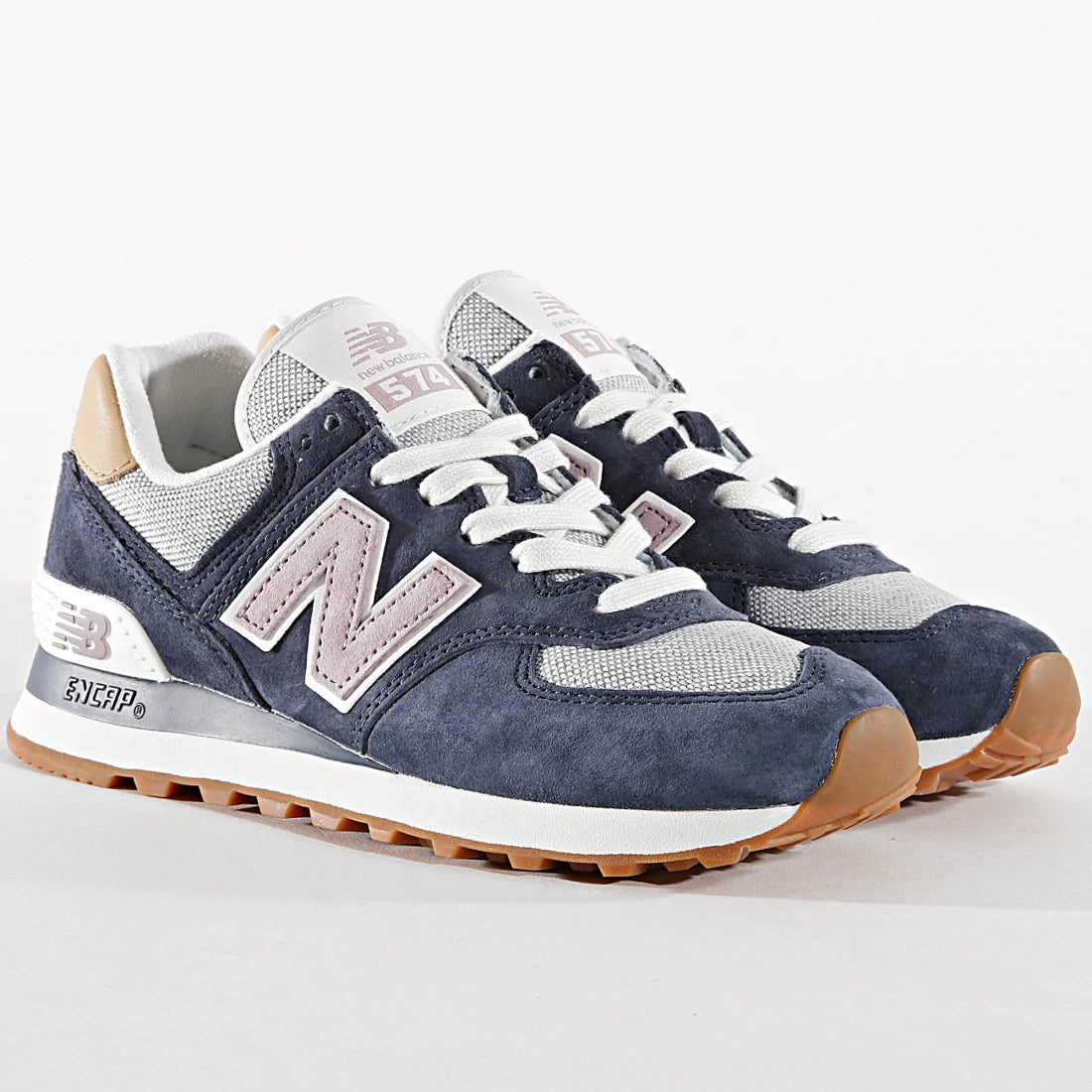Tenis New Balance 574 Azul Rosa.