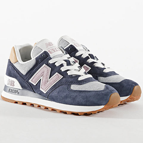 Tenis New Balance 574 Azul Rosa.